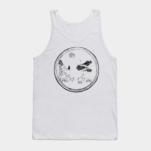 night sky -moon - cat - sky Tank Top